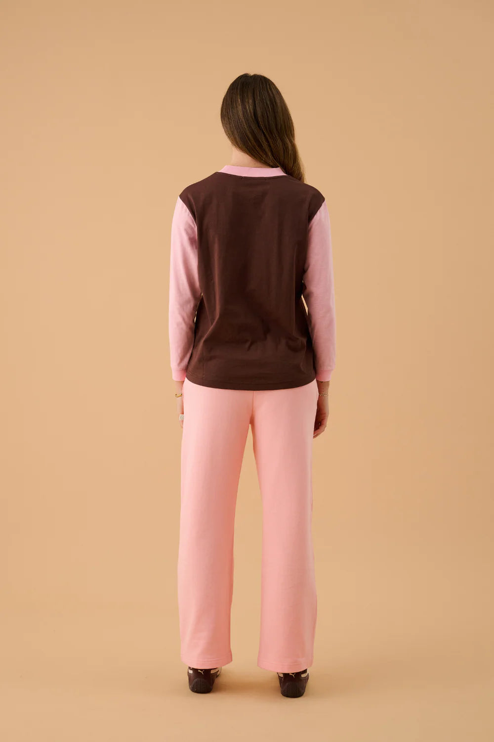 ARAMINTA JAMES | JAMES SPLICE LONG SLEEVE TEE ROSE QUARTZ