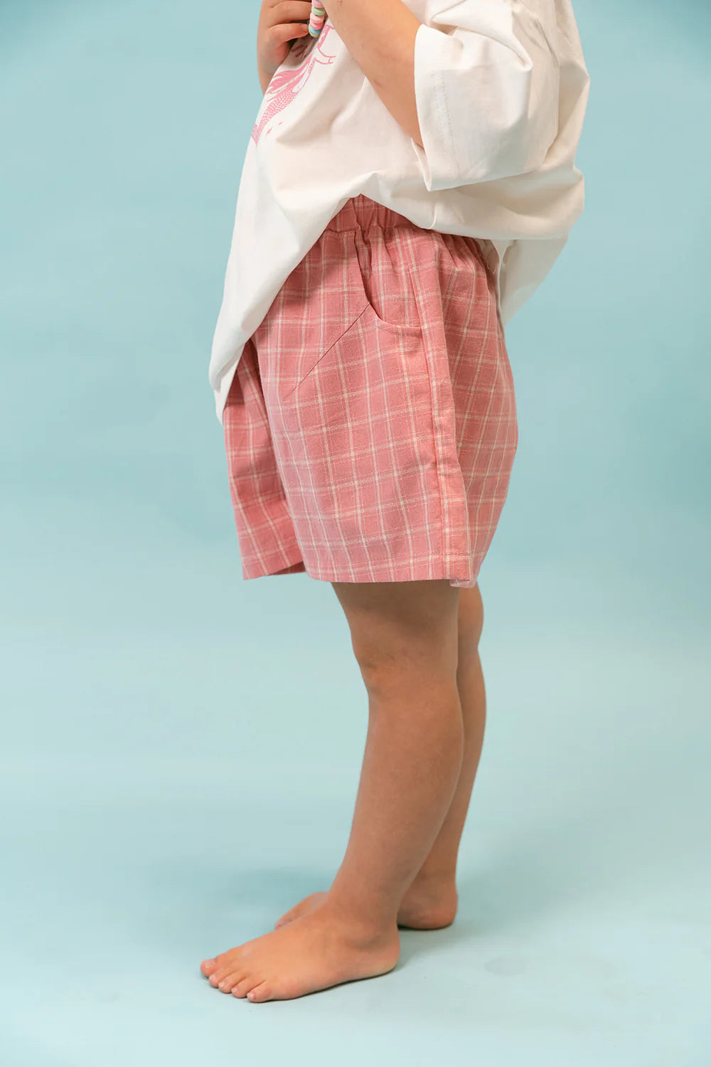 Lenn label | Pink check short