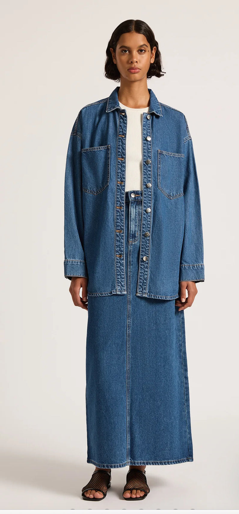 Nude Lucy ~ Organic Denim Maxi Skirt