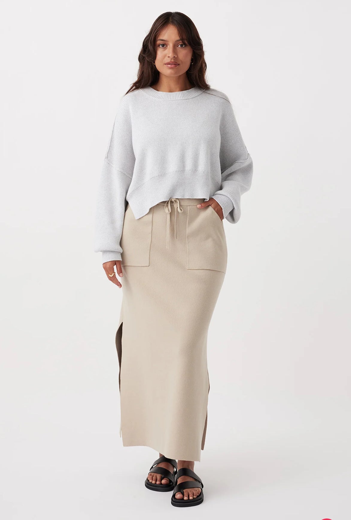 ARCAA ~ Harlo cropped sweater - light grey marle