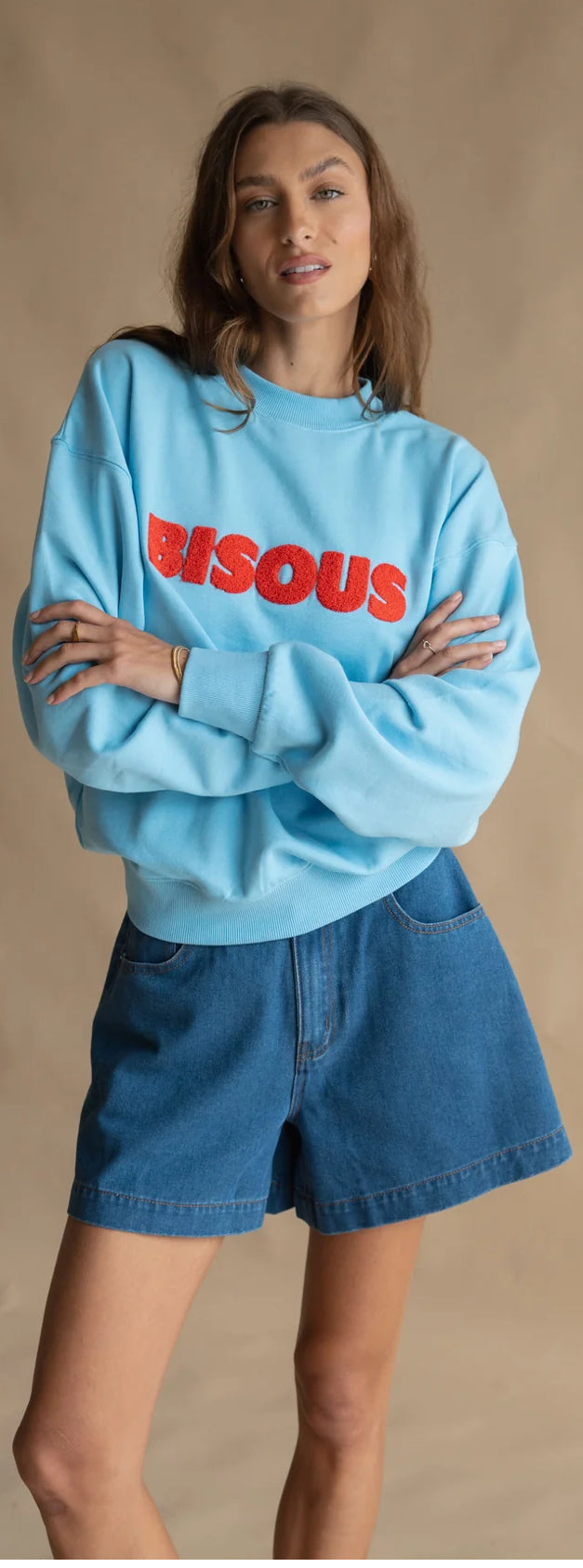 Araminta James ~ Bisous Sweatshirt ice blue