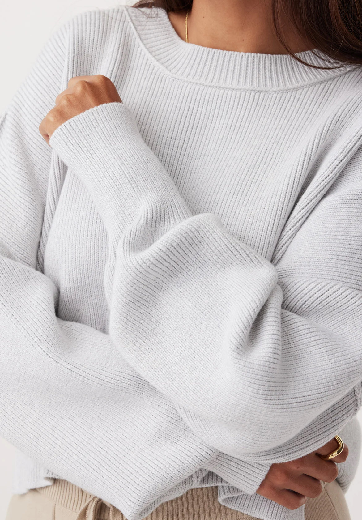 ARCAA ~ Harlo cropped sweater - light grey marle