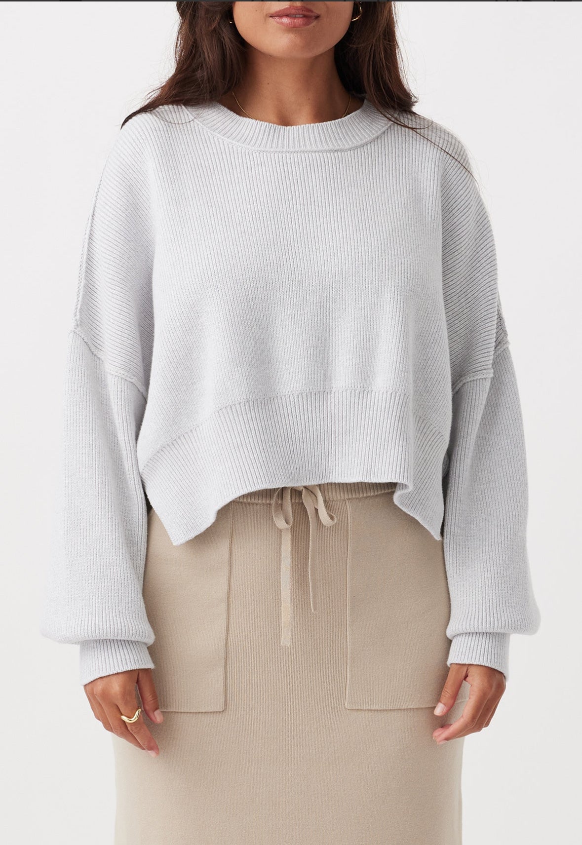 ARCAA ~ Harlo cropped sweater - light grey marle