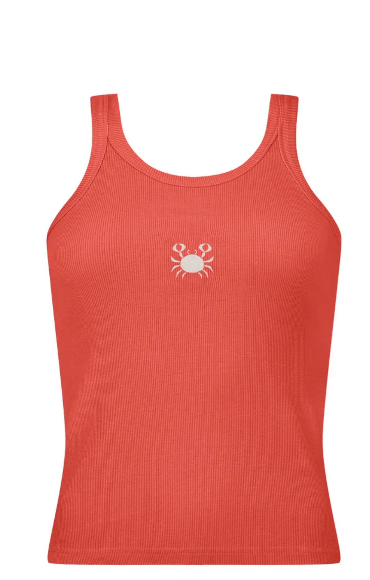 Araminta James monogram tank Lobster red