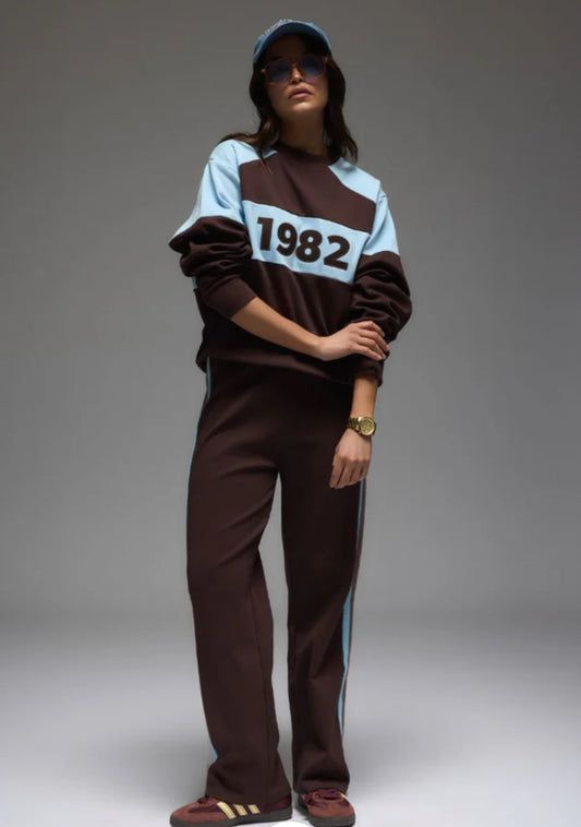 ARAMINTA JAMES| 1982 CONTRAST KNIT SWEATER ESPRESSO