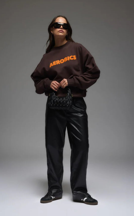 ARAMINTA JAMES| AEROBICS SWEATSHIRT ESPRESSO