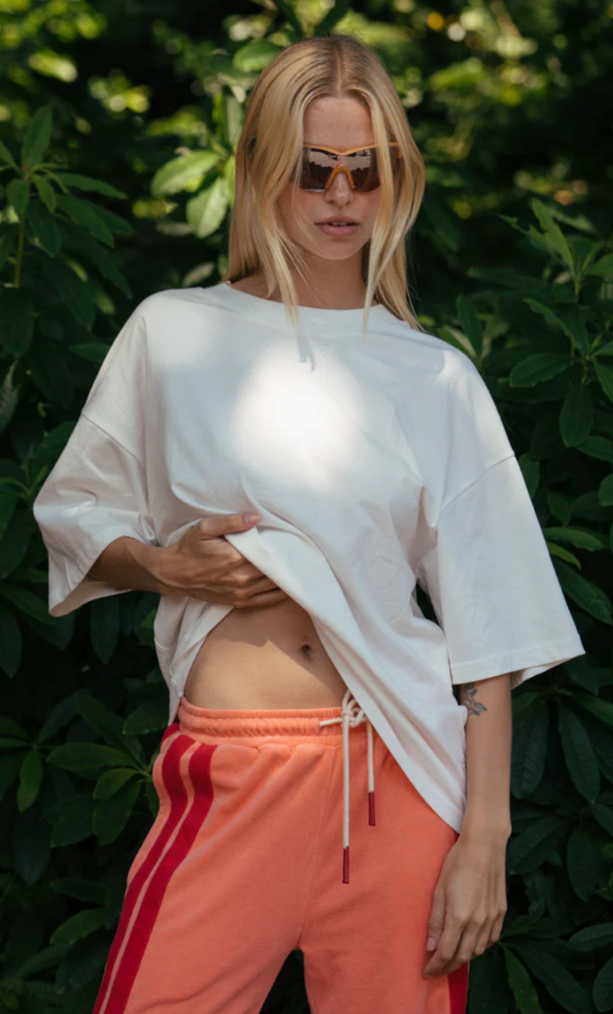 ARAMINTA JAMES | SANTORINI OVERSIZED TEE WARM WHITE