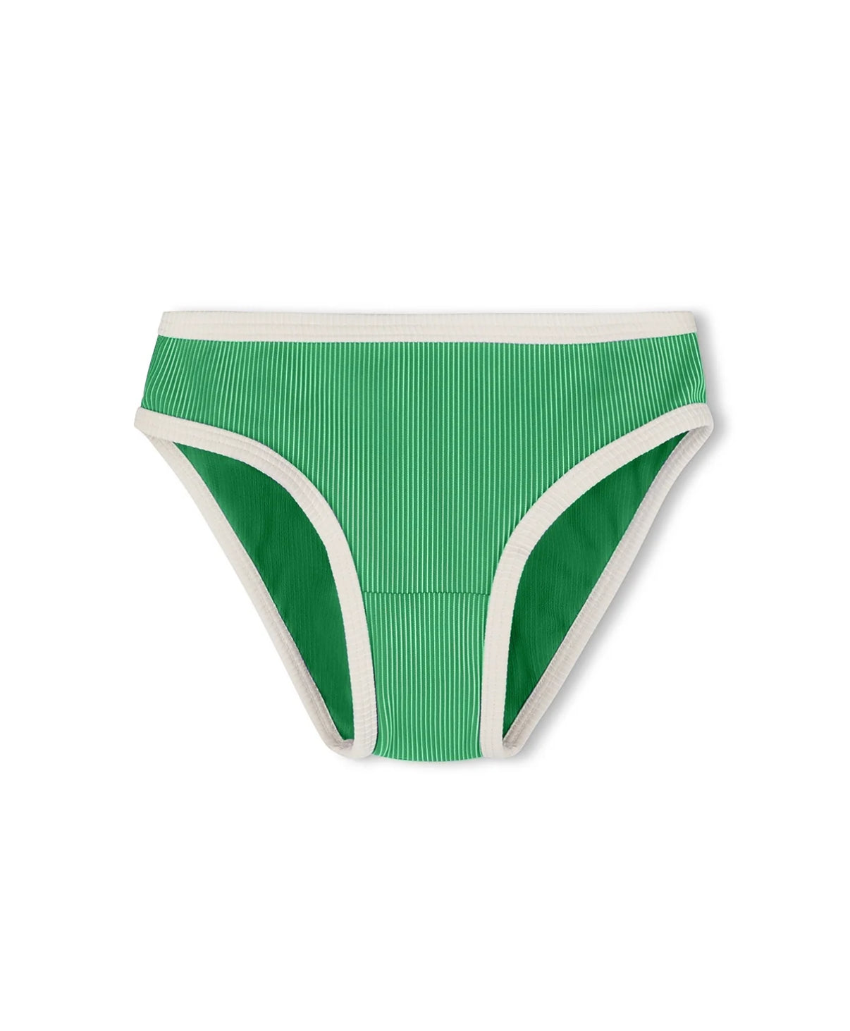 ZULU & ZEPHYR | MINI STRIPE RIB BIKINI BOTTOM - PARROT GREEN