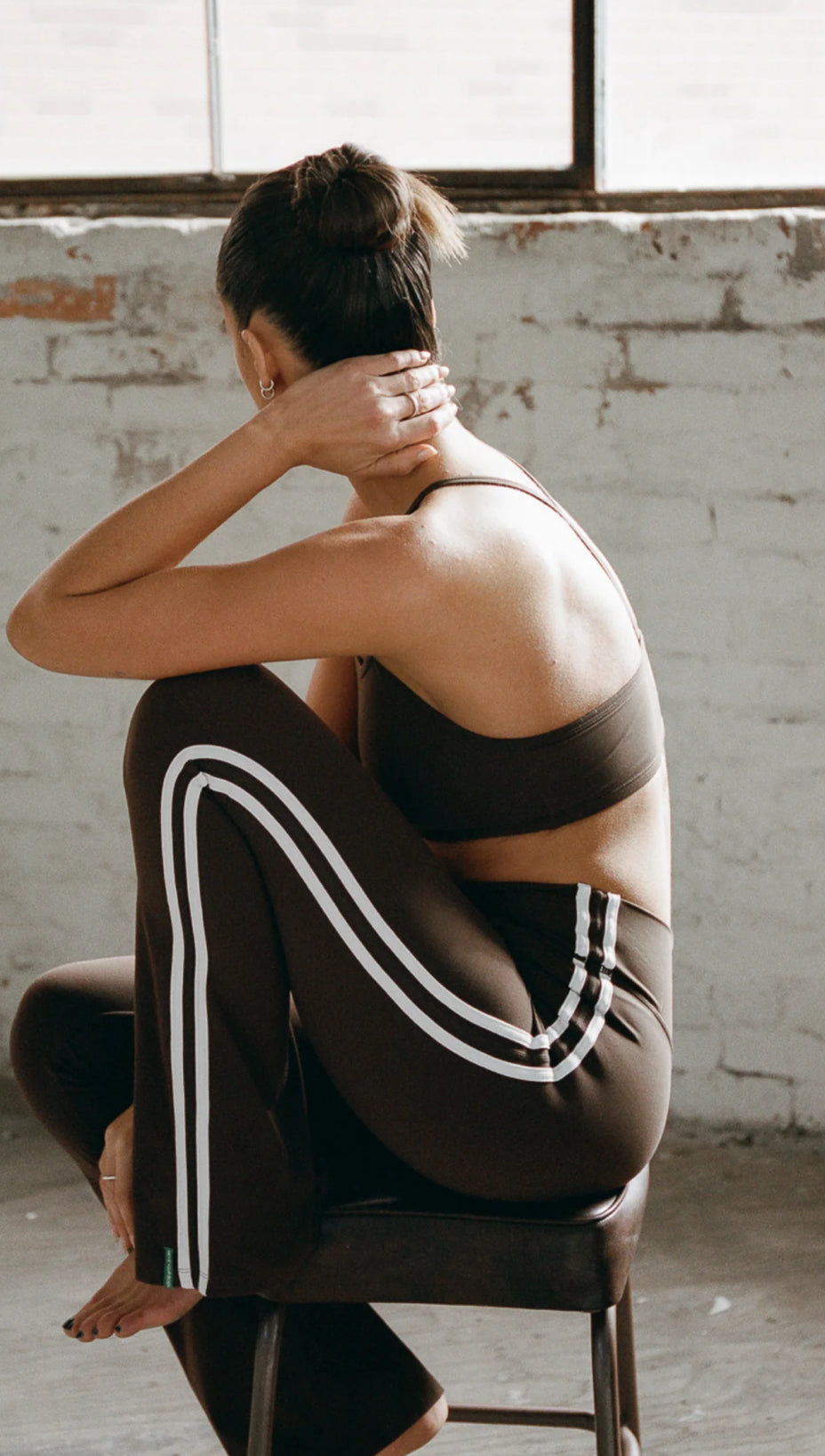 PINKY AND KAMAL | VIBRATION FLARE - BROWN/WHITE STRIPES