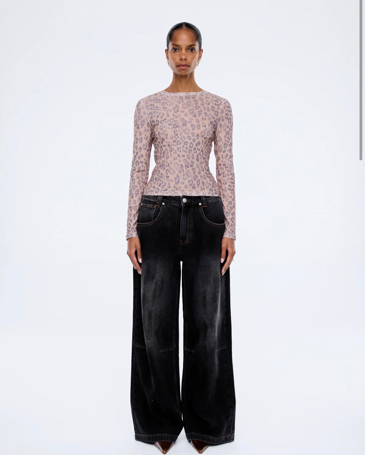 ENA PELLY | Wynn Long Sleeve Top- Leopard