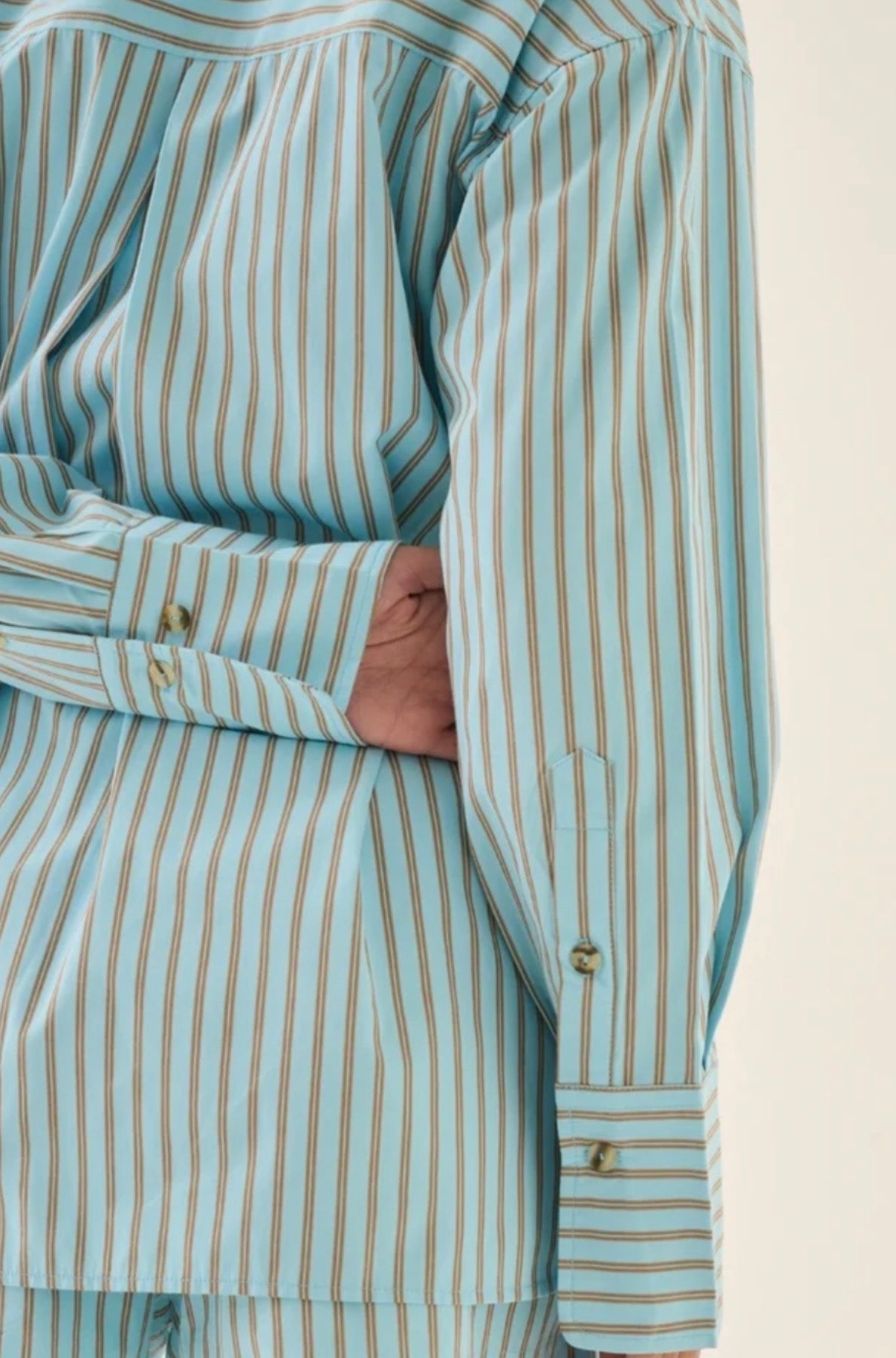 ARAMINTA JAMES | AJJA STRIPE SHIRT SKY BLUE