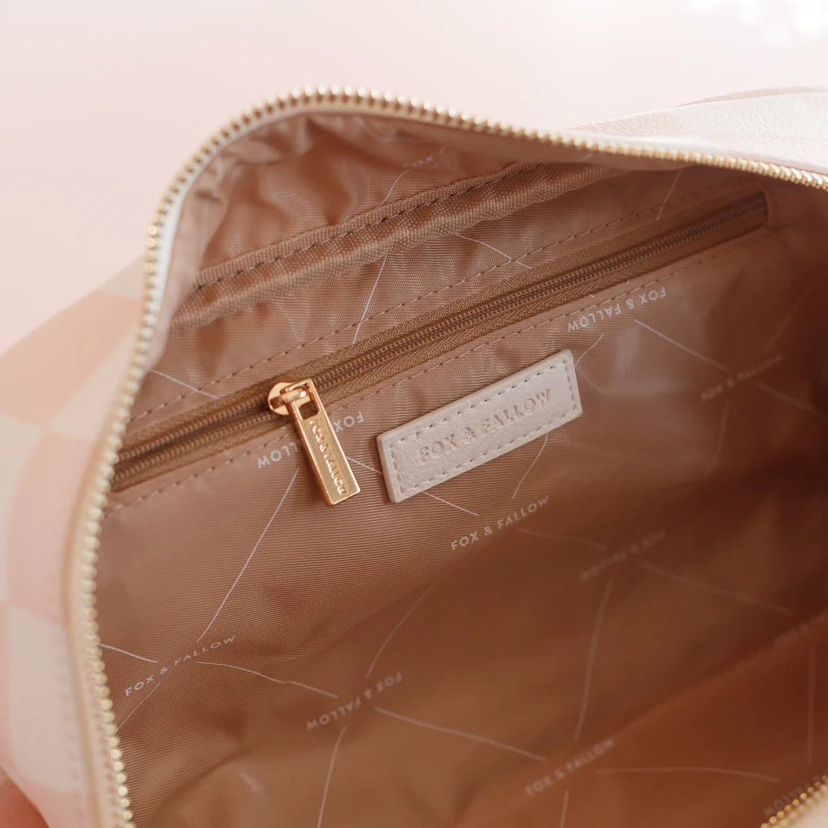 FOX AND FALLOW | Cherry Check Cosmetic Bag