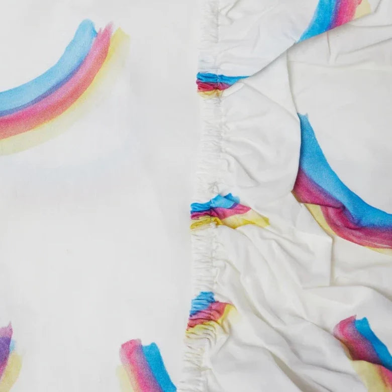 KIP & CO | Rainbow Love Organic Cotton fitted cot sheet