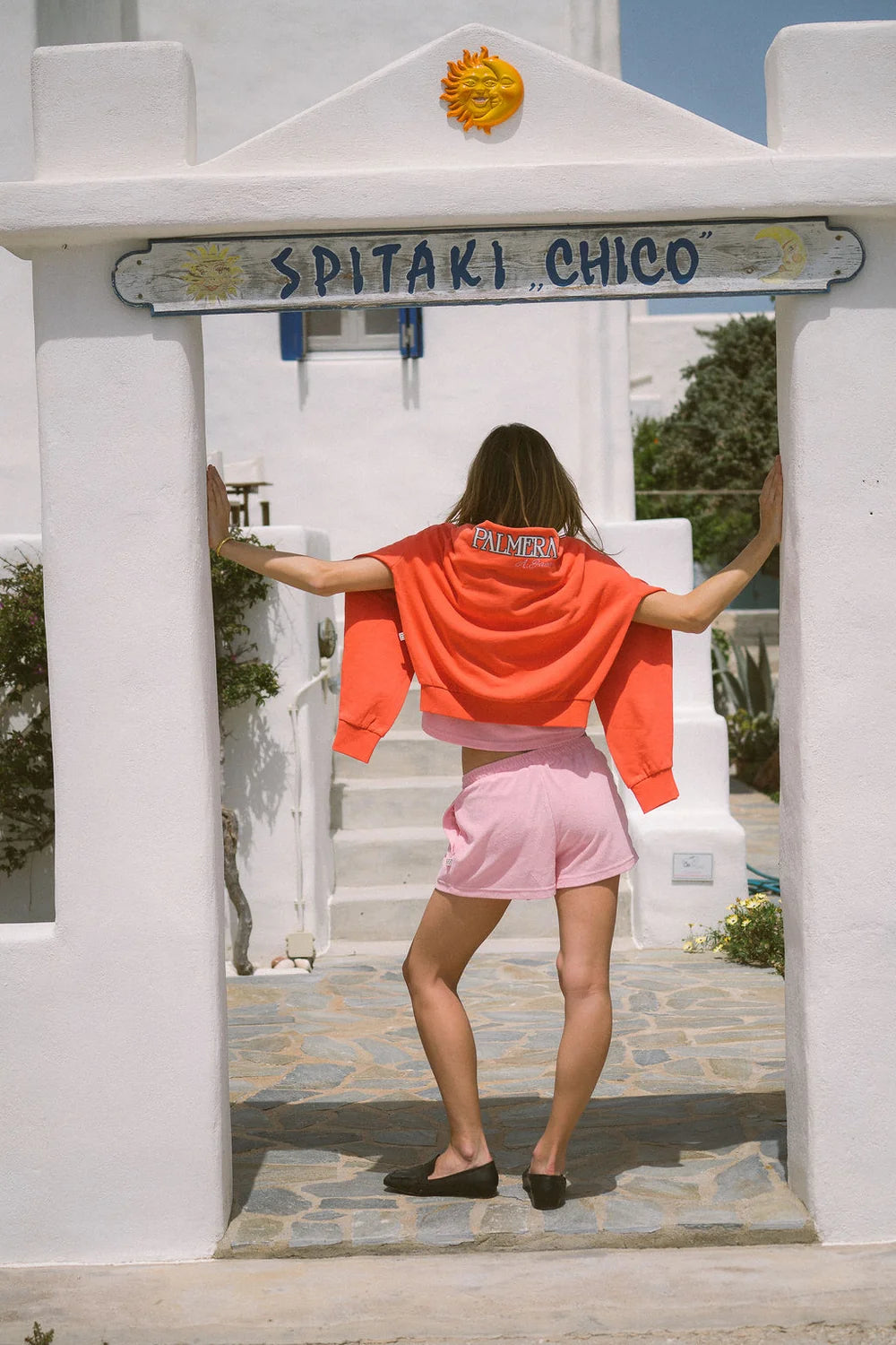 ARAMINTA JAMES | Palmera V Neck Sweatshirt Coral
