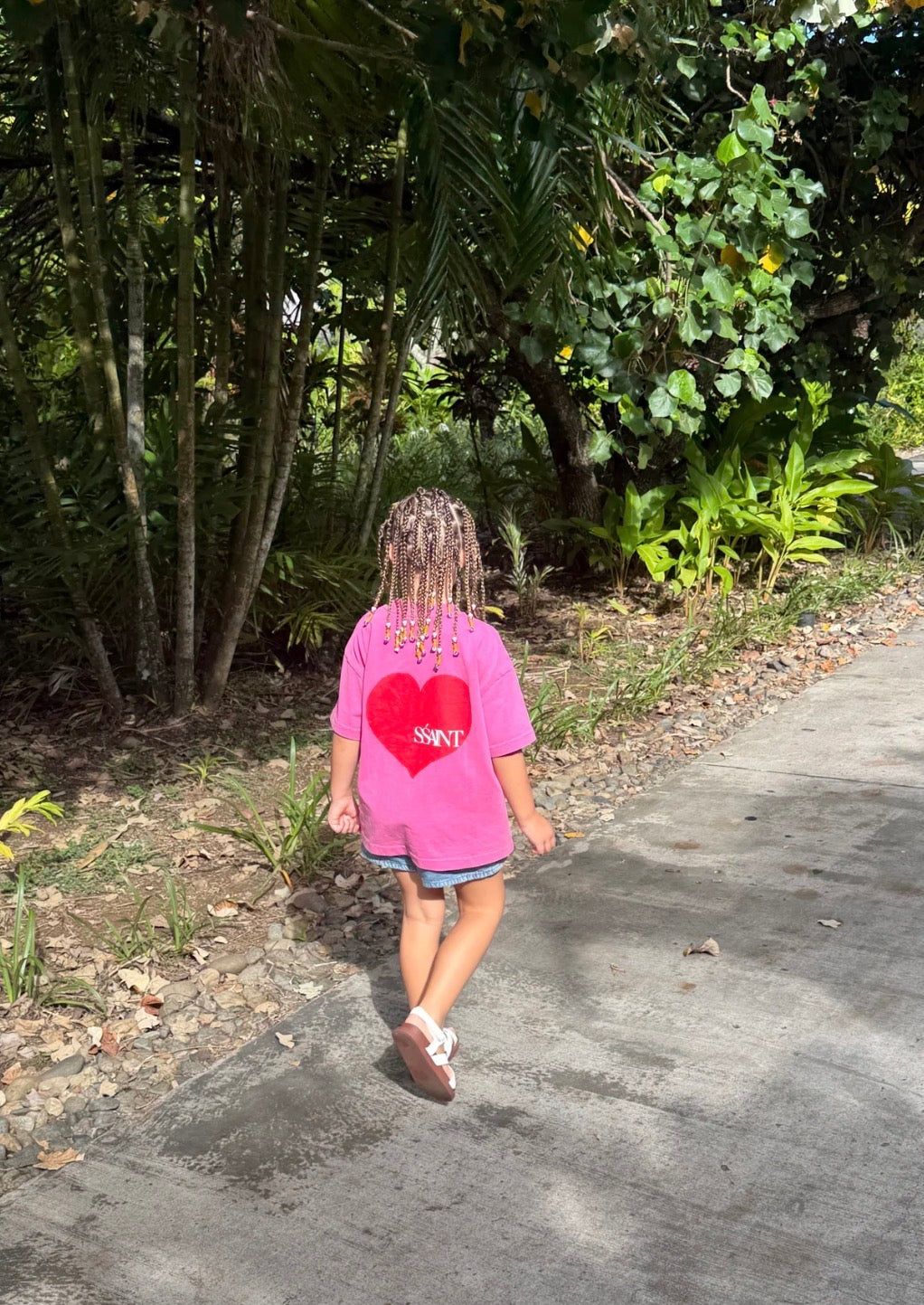 S’SAINT | KIDS HEART TEE - ACID WASH PINK