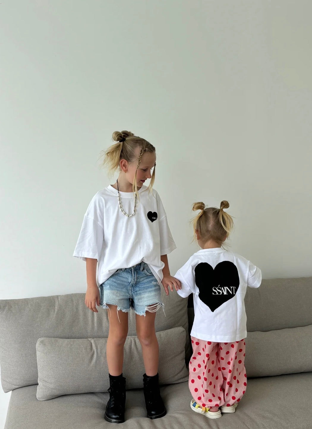 S’SAINT | KIDS HEART TEE - BLACK