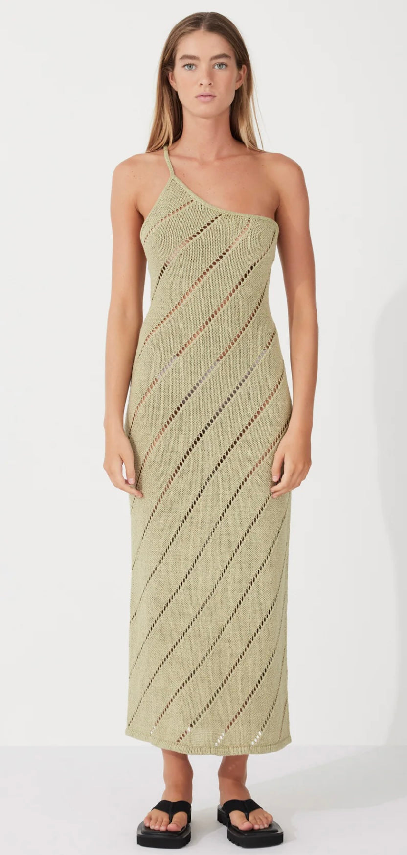 Zulu & Zephyr | Olive Lattice Knit Dress