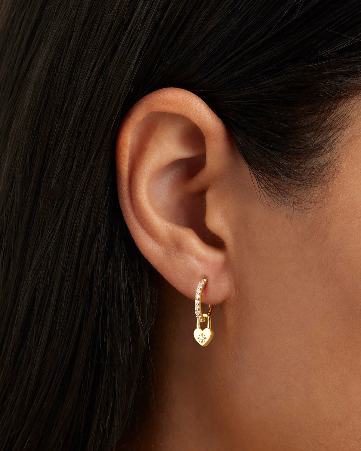 BY CHARLOTTE | Love Unlocked Padlock Hoops