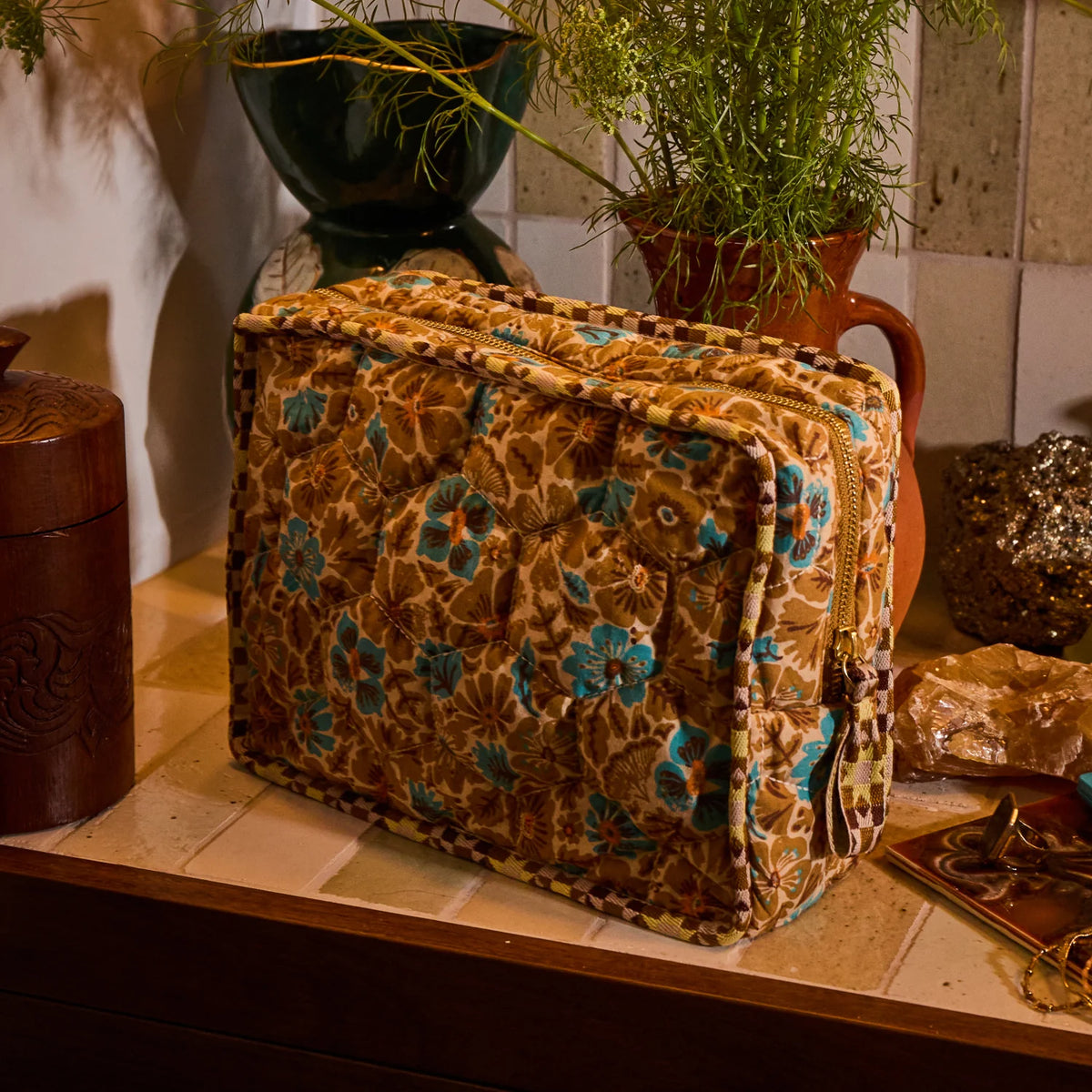 SAGE X CLARE | Magnolia Vanity Bag Turquoise