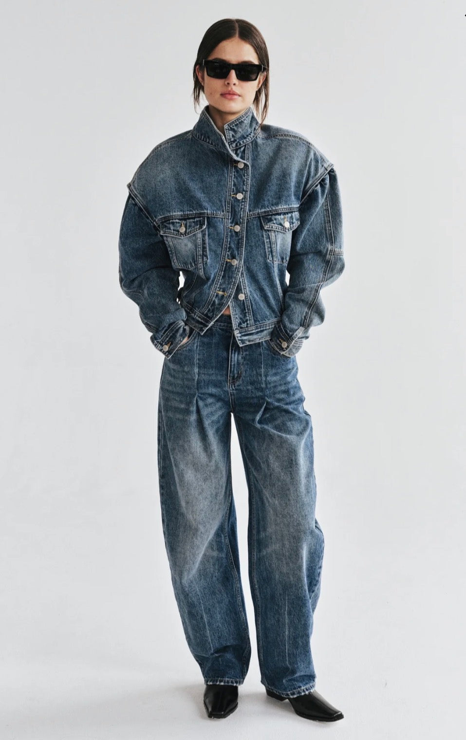 BAYSE | LOREN DENIM JACKET - ASH TIDE