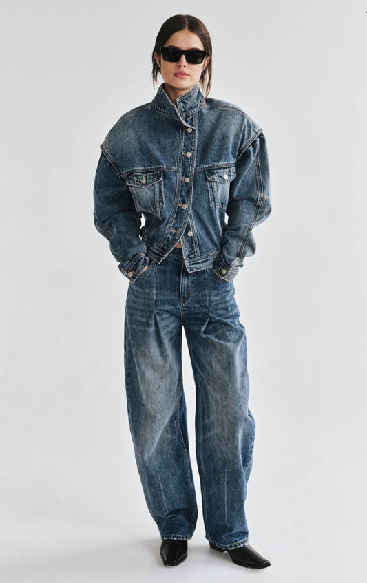 BAYSE | LOREN DENIM JACKET - ASH TIDE