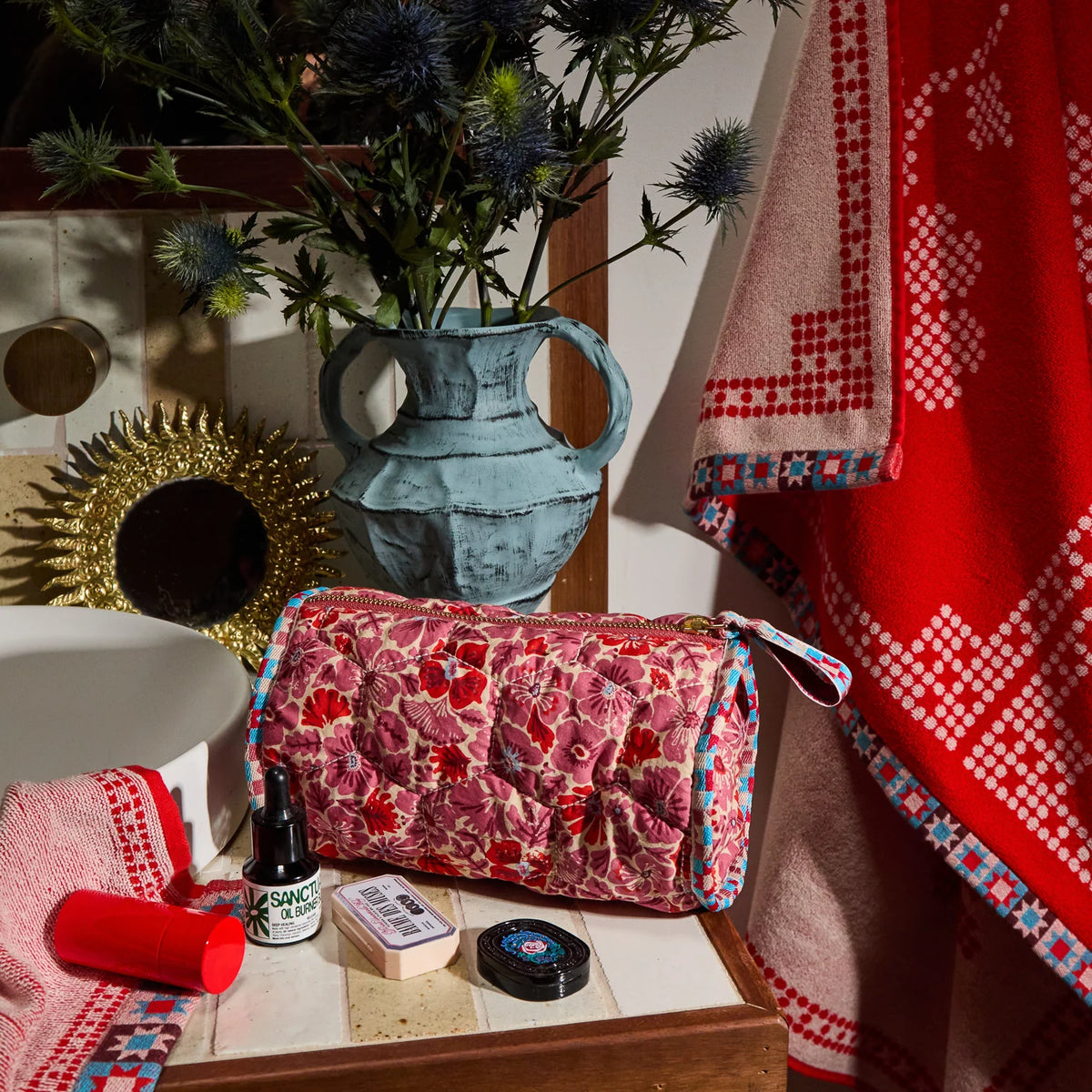 SAGE X CLARE | Magnolia Makeup Bag Poppy