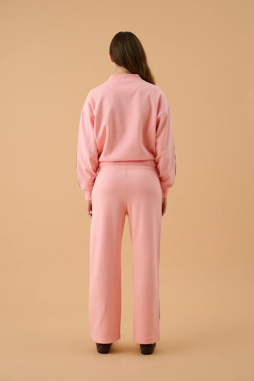 ARAMINTA JAMES | AJ LOGO STRIPE TRACKPANT ROSE QUARTZ