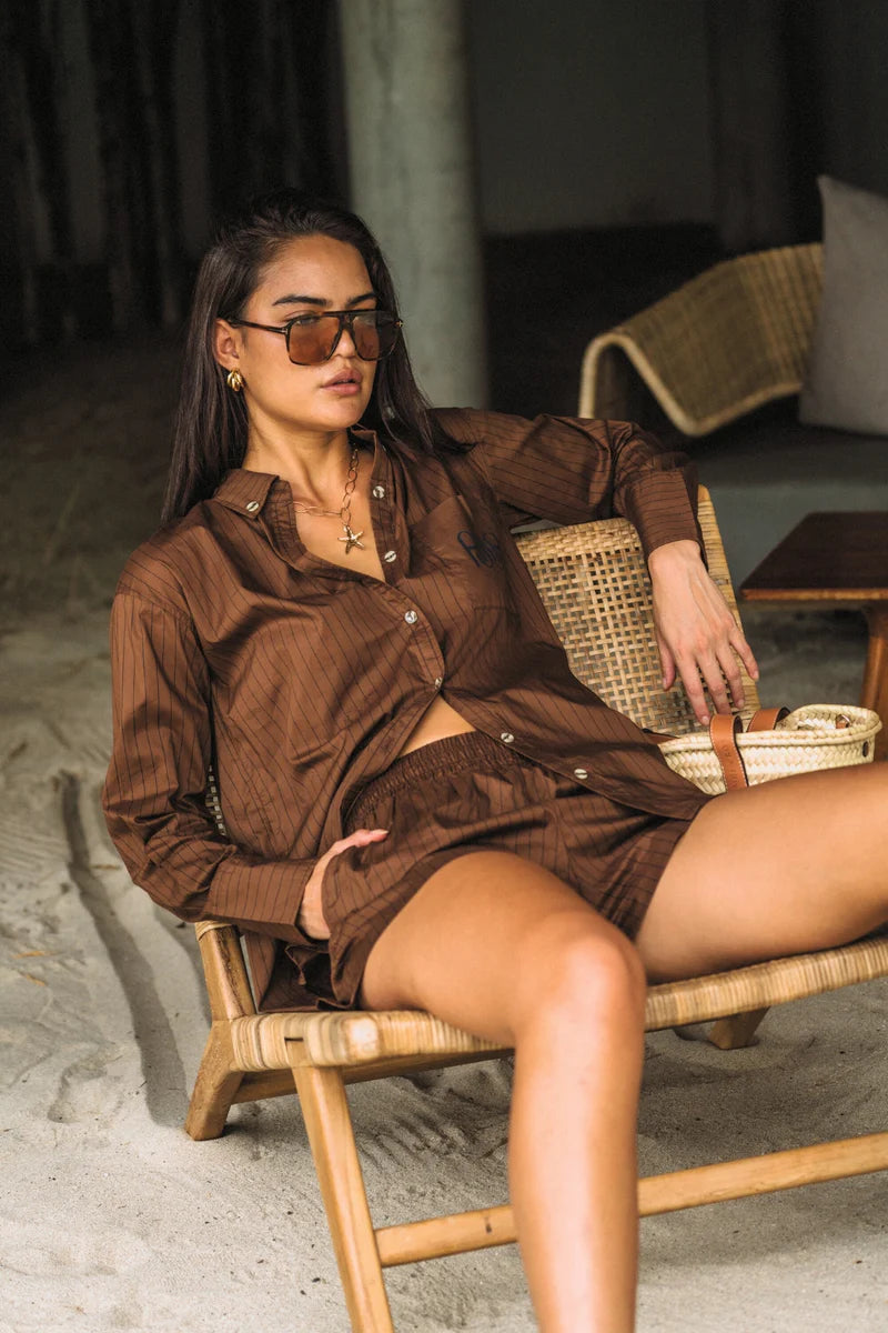 Araminta James | AJJA POCKET SHIRT MOCHA