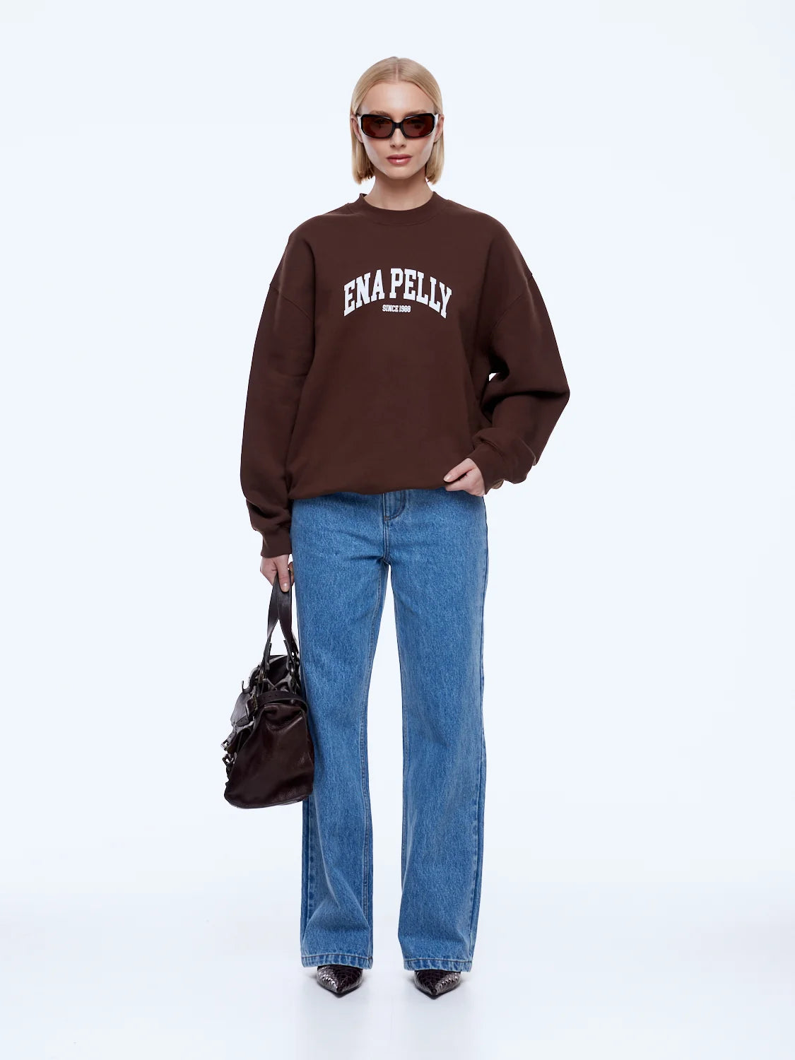 ENA PELLY | Mila Oversized Sweater Chocolate