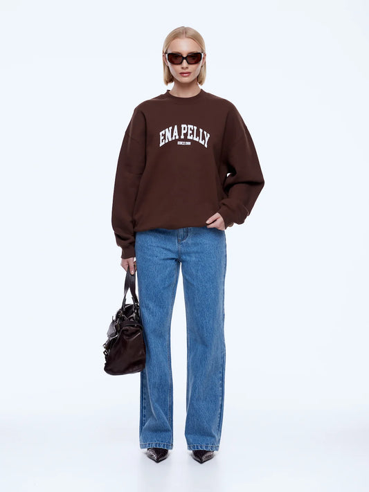 ENA PELLY | Mila Oversized Sweater Chocolate