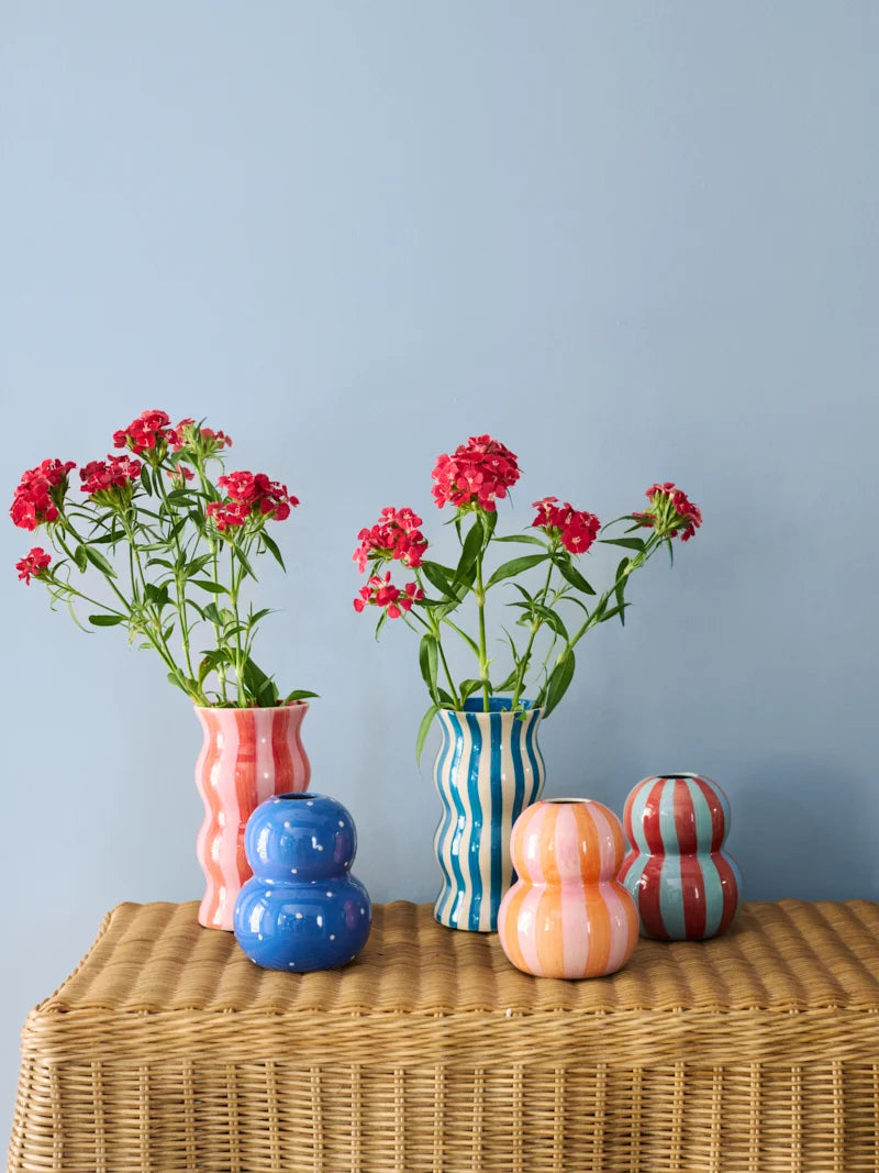 JONES AND CO | Palma Red Pink Stripe Vase