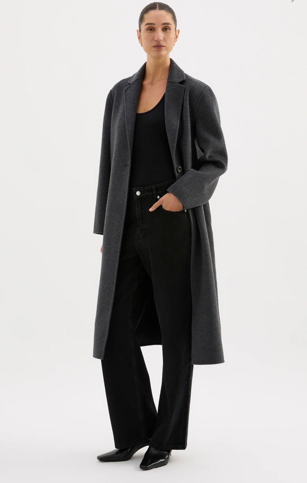 RILEY WOOL COAT | Charcoal - Nude Lucy