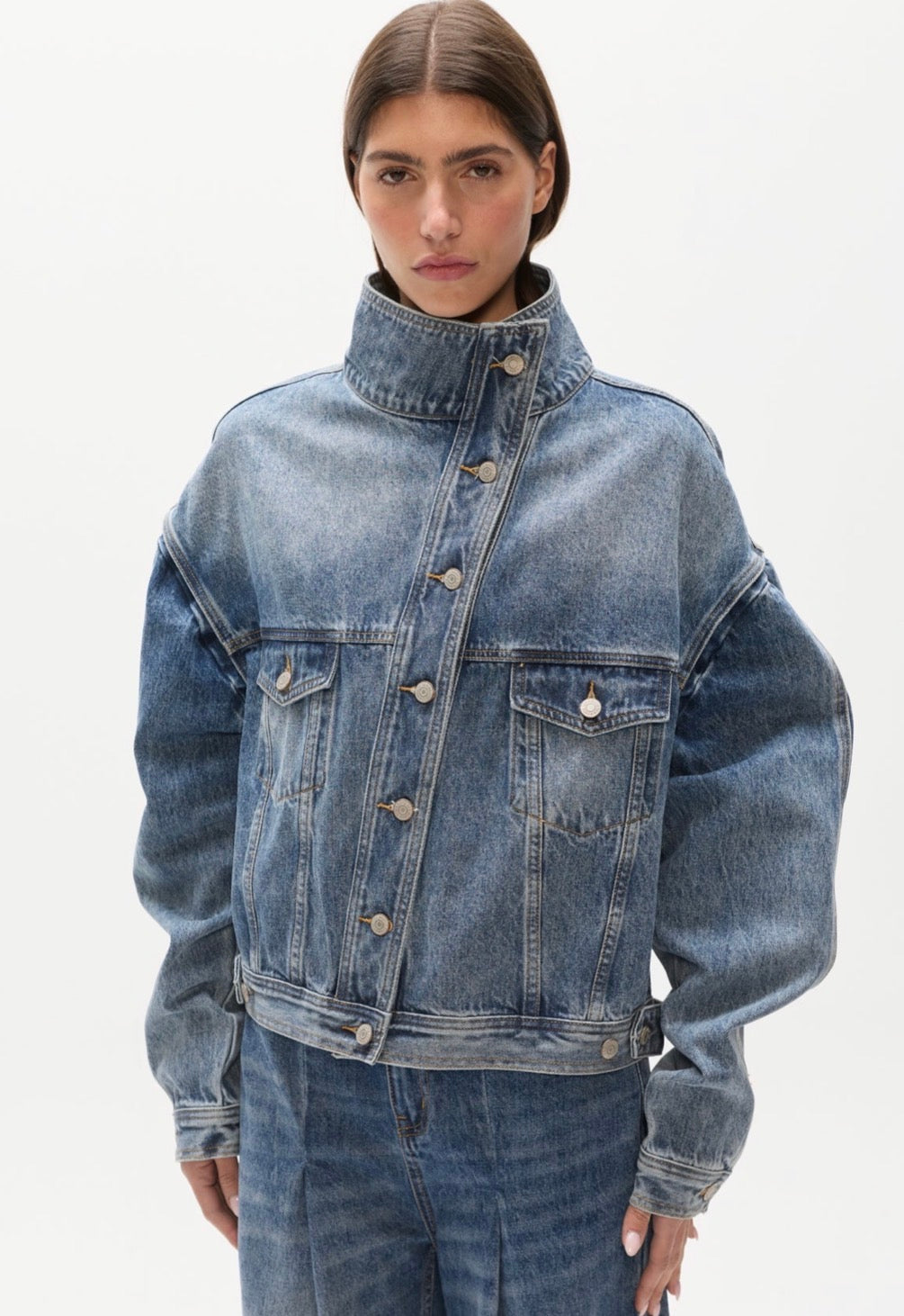 BAYSE | LOREN DENIM JACKET - ASH TIDE