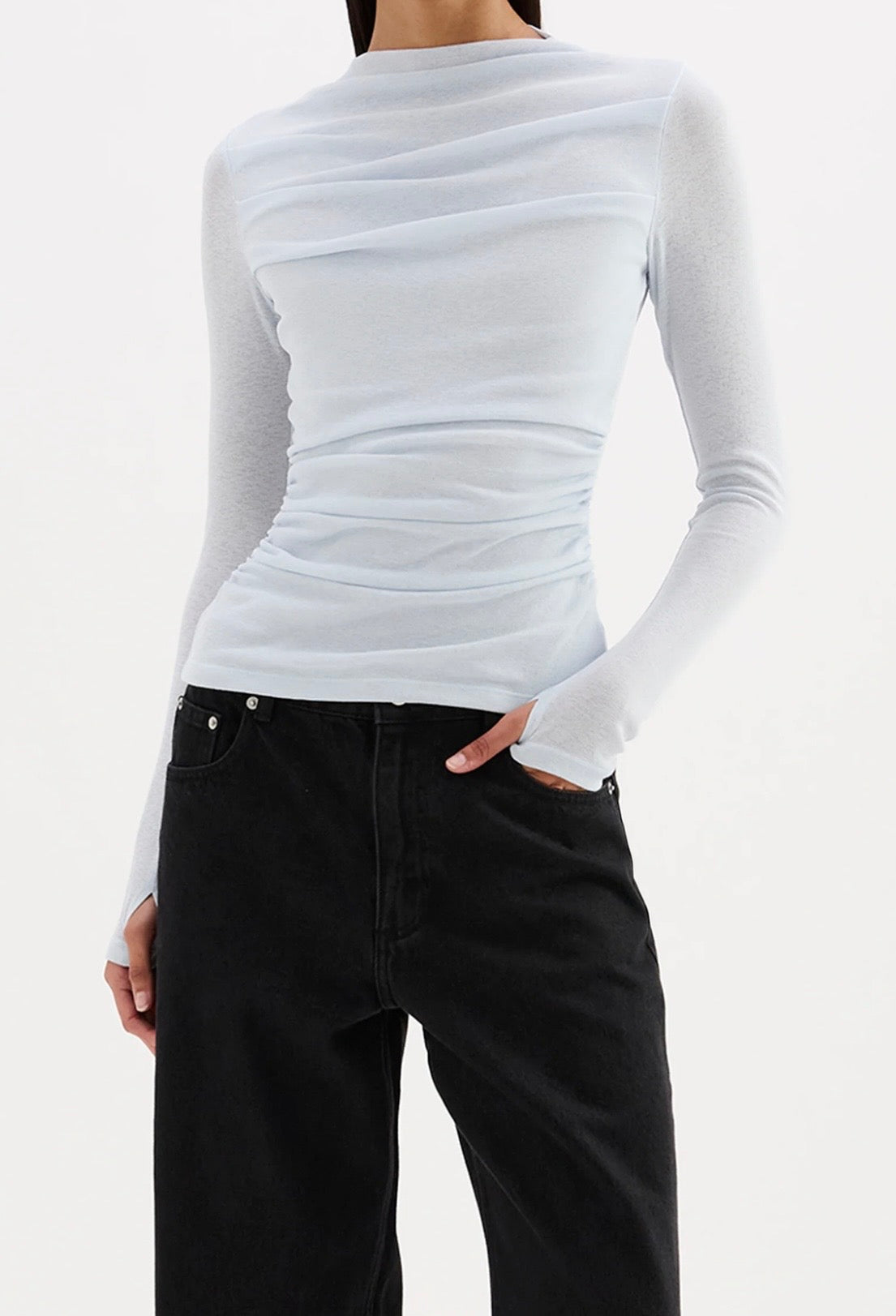 CALISTA MESH LS TOP | Glacier - Nude Lucy