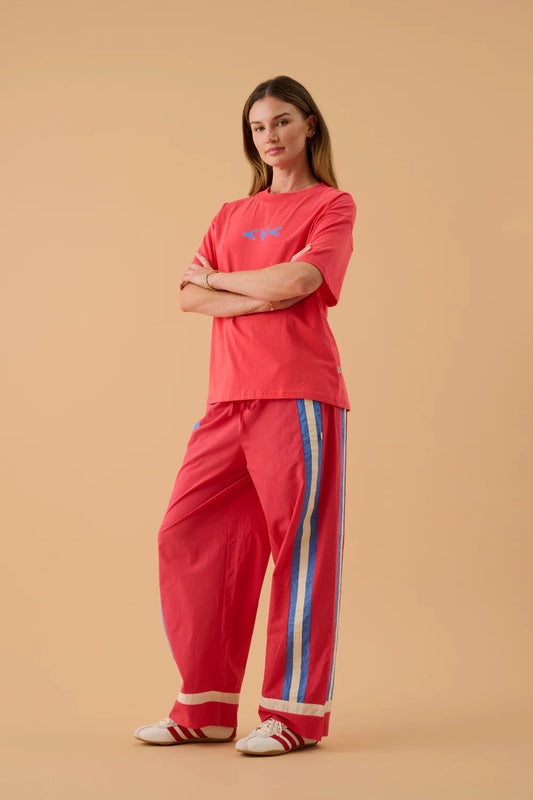 Araminta James | La Mer Stripe Pant Lobster