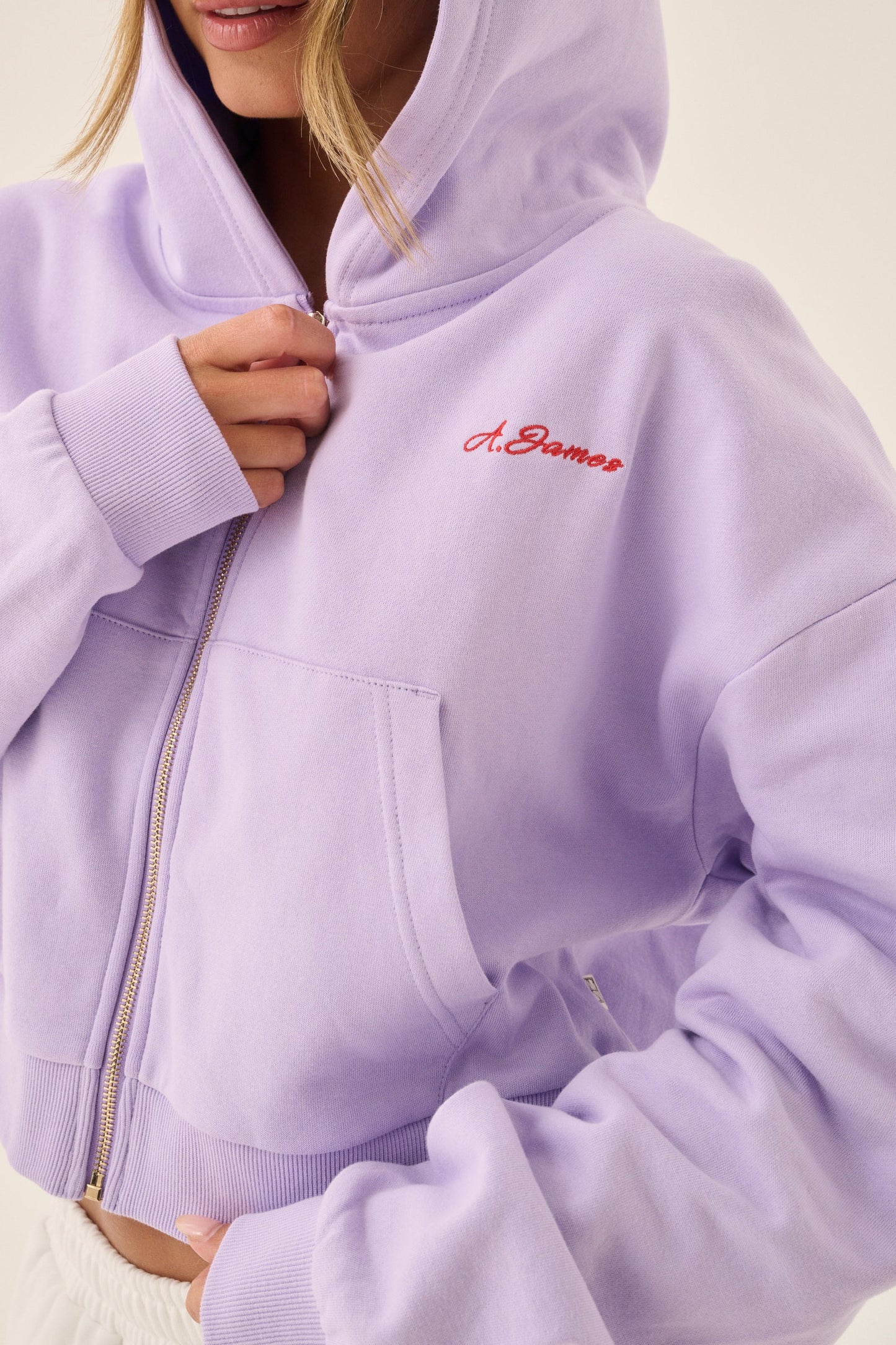ARAMINTA JAMES | Zip Thru Hoodie Lavender
