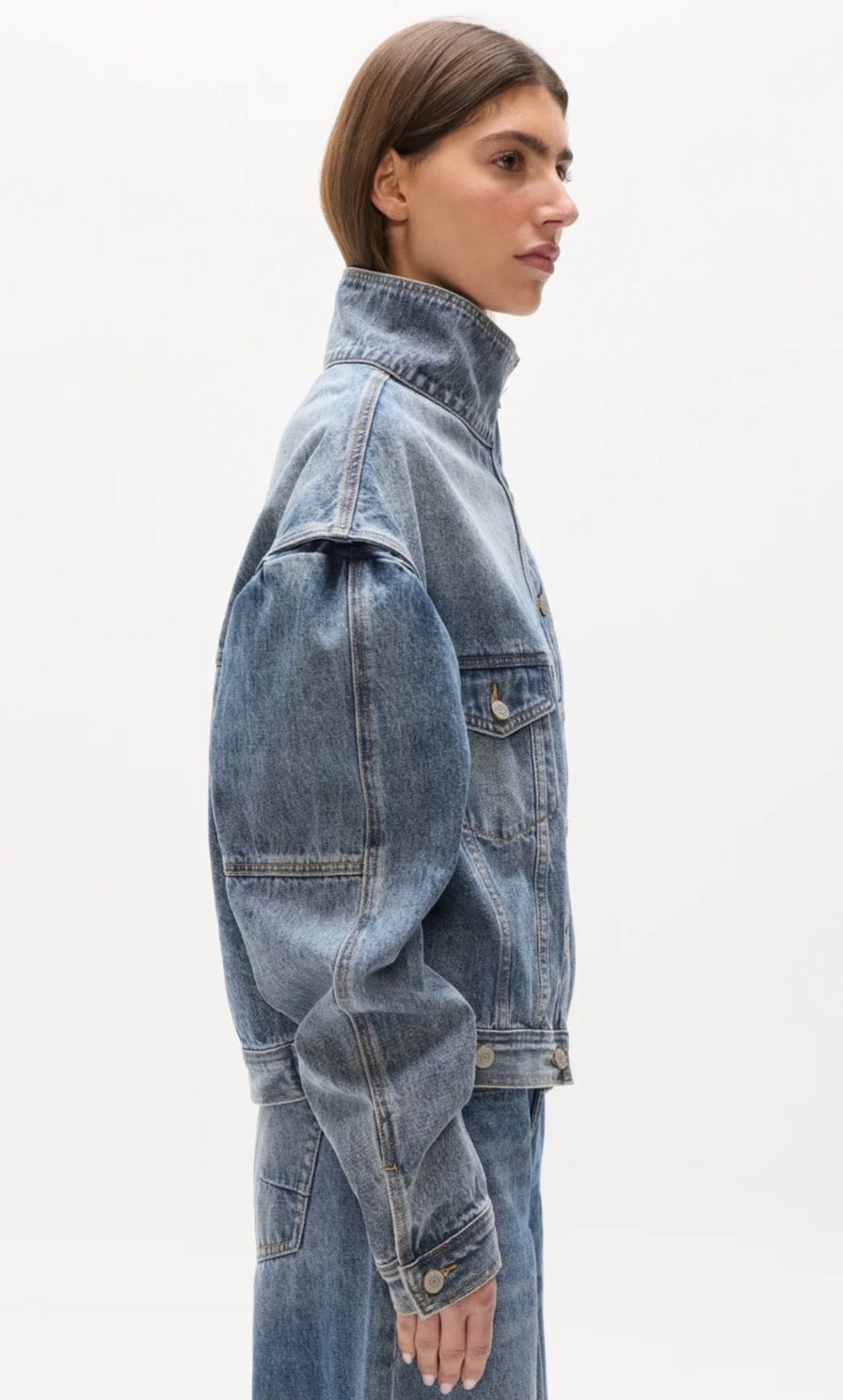 BAYSE | LOREN DENIM JACKET - ASH TIDE