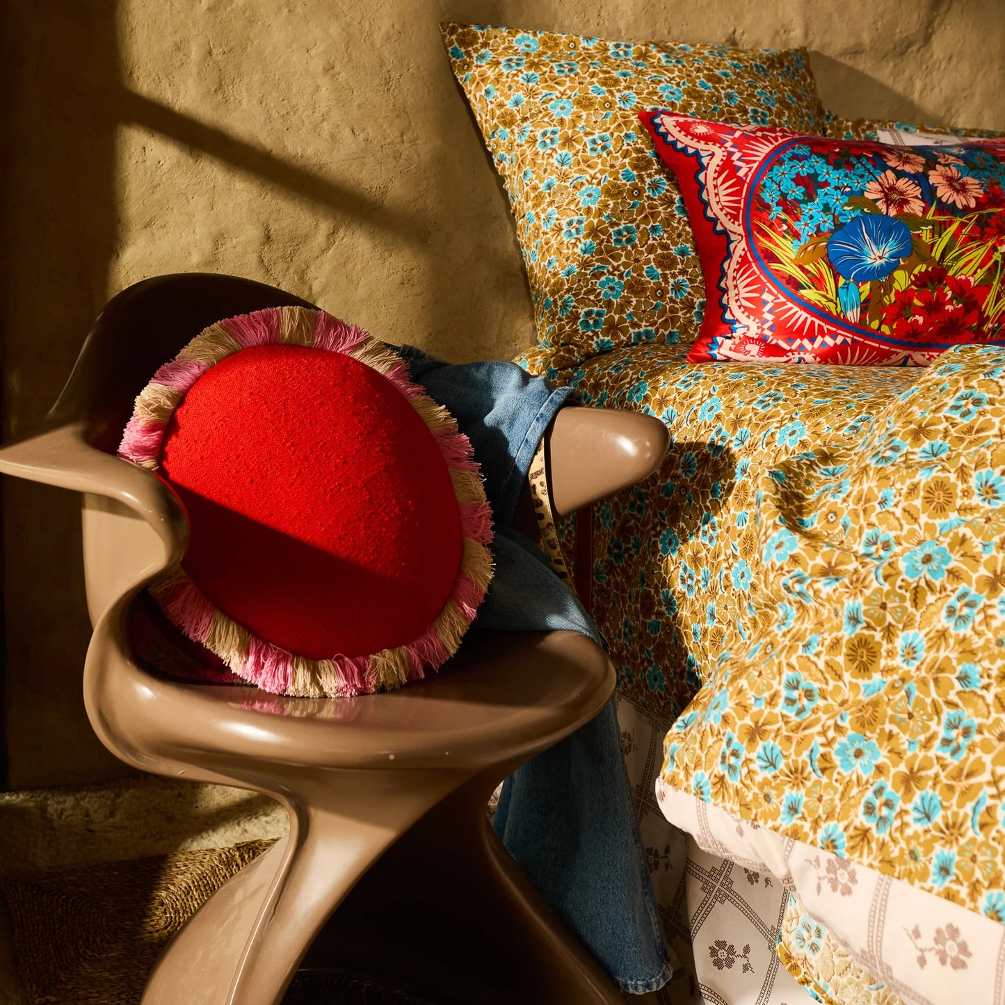SAGE X CLARE | Reese Round Cushion Poppy