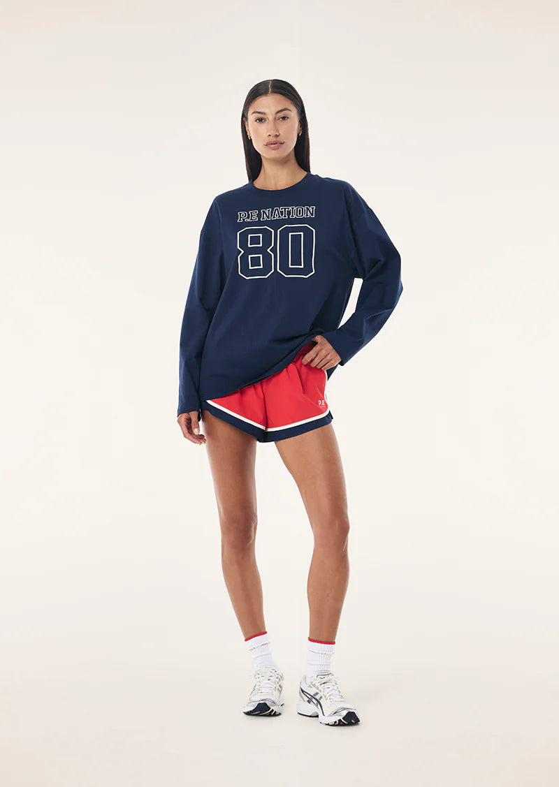 PE NATION | Oversized Long Sleeve Tee Dark Navy