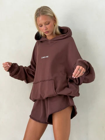 LUNA LANE | The Minty Hoodie Chocolate