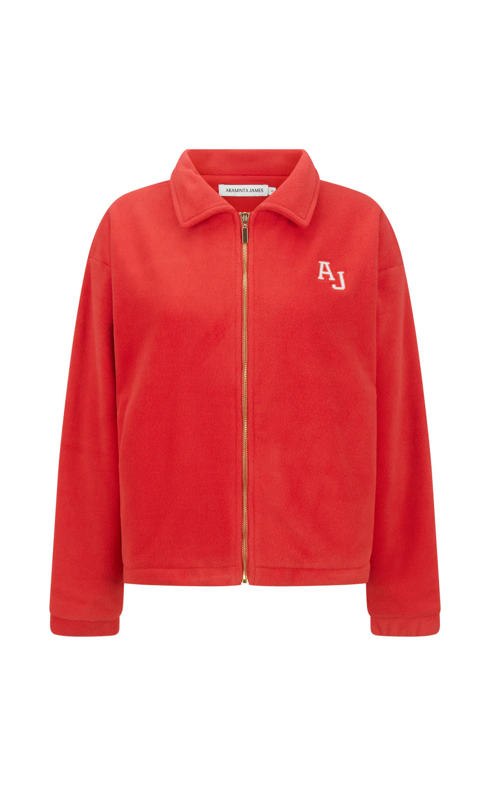 ARAMINTA JAMES | Sherpa Zip Thru Jacket Red