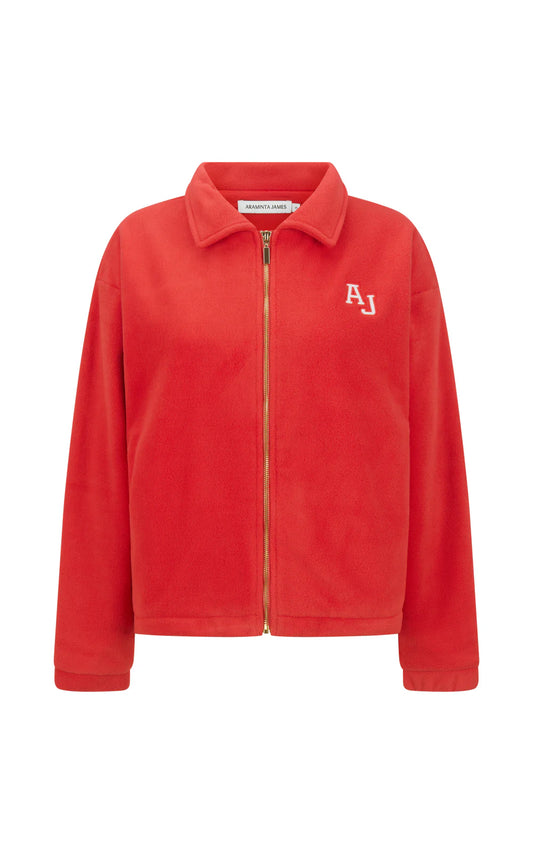 ARAMINTA JAMES | Sherpa Zip Thru Jacket Red
