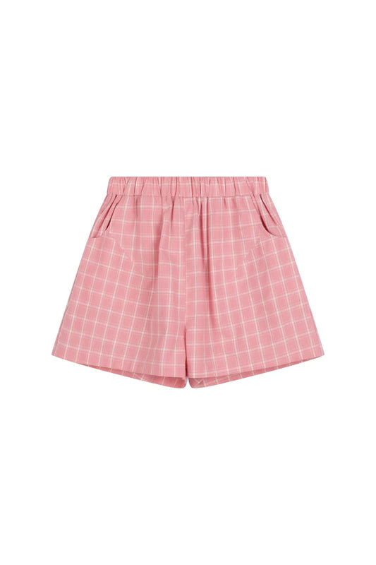 Lenn label | Pink check short