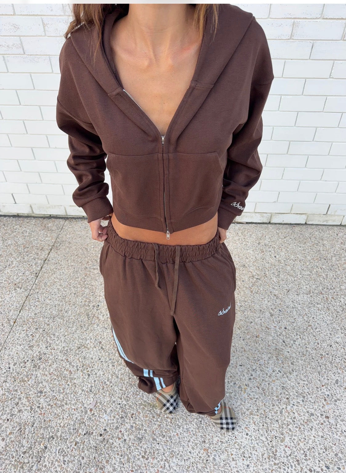 S’SAINT | Cropped Hoodie Brown