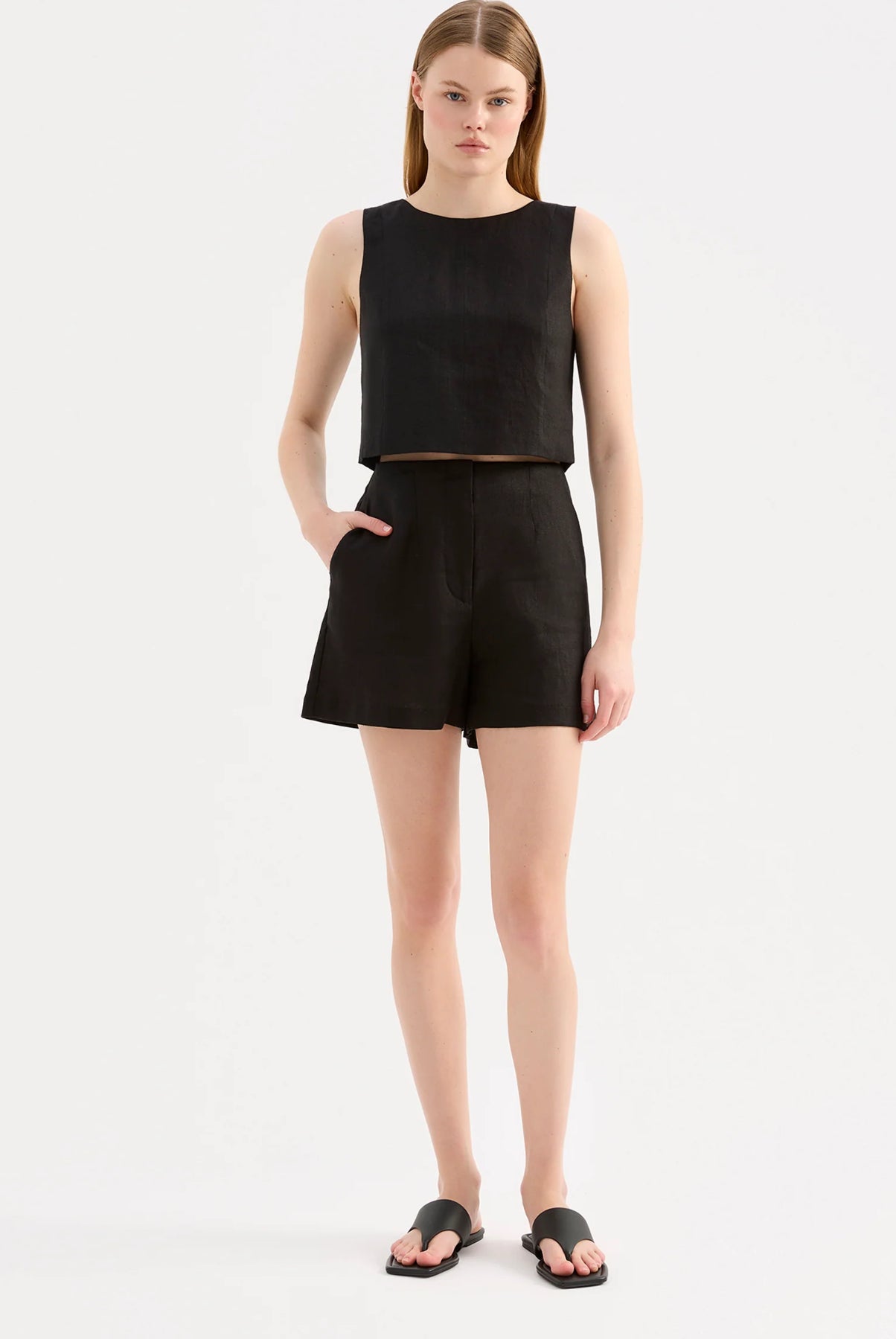 Nude Lucy | Marli linen short Black