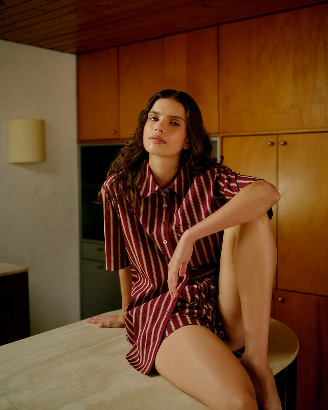 HOMMEY | Short Sleeve Shirt Wine