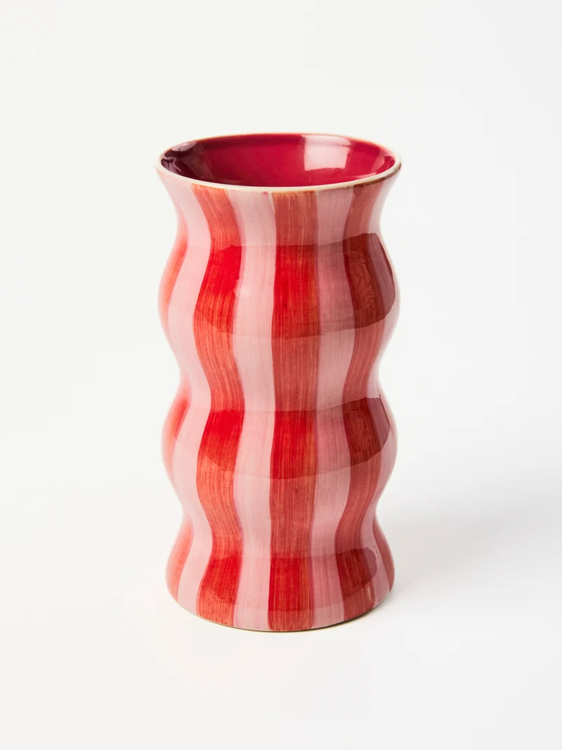 JONES AND CO | Palma Red Pink Stripe Vase