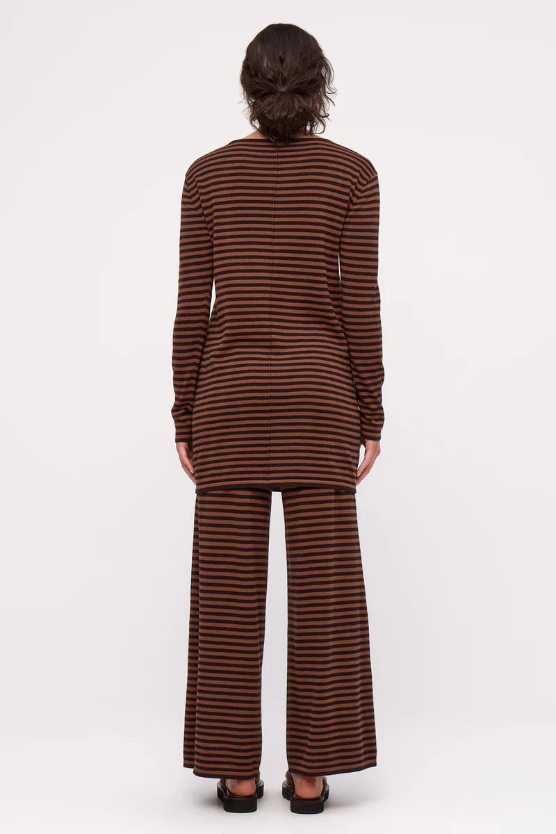 Zulu and Zephyr | knit pant brown stripe