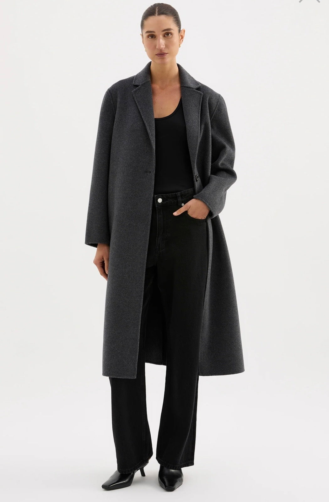 RILEY WOOL COAT | Charcoal - Nude Lucy