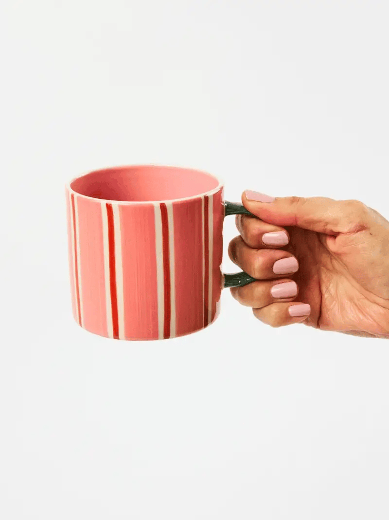 JONES AND CO | Bloomie Pink Stripe Mug